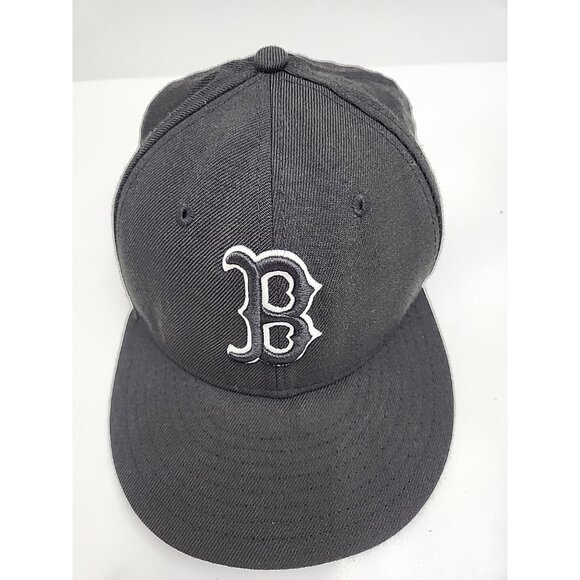 New Era 59Fifty Boston Red Sox Men's Black Baseball Cap Size 7 1/8 - Picture 1 of 10